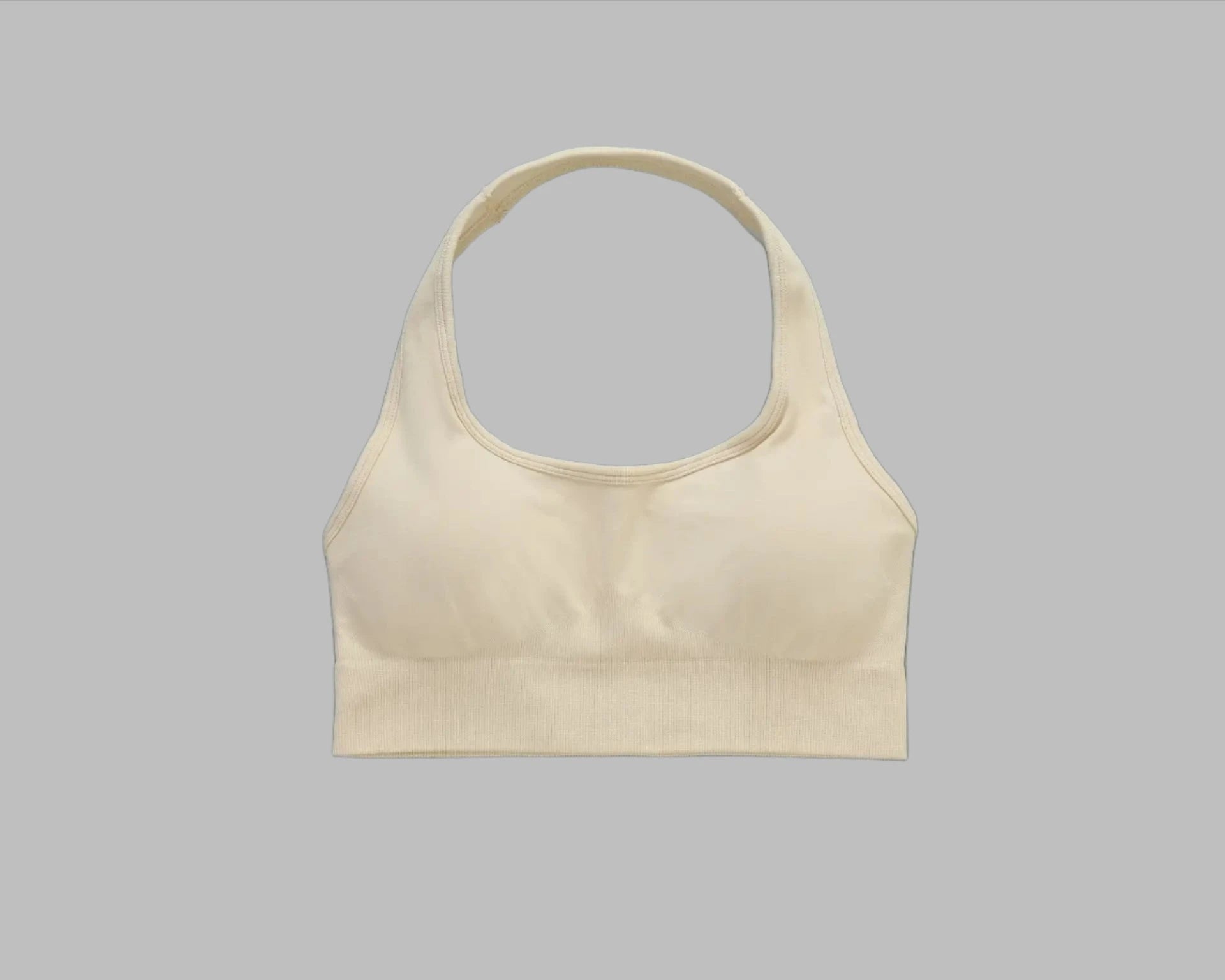 Treva Halter Bra Beige, Backless, Full Support