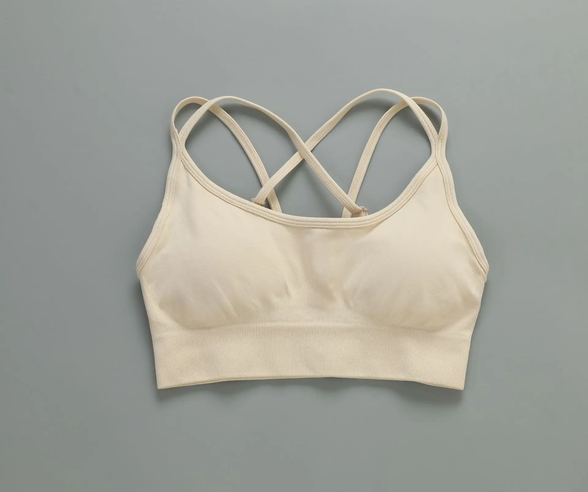 Treva Cross Bra Beige, Adjustable Strap