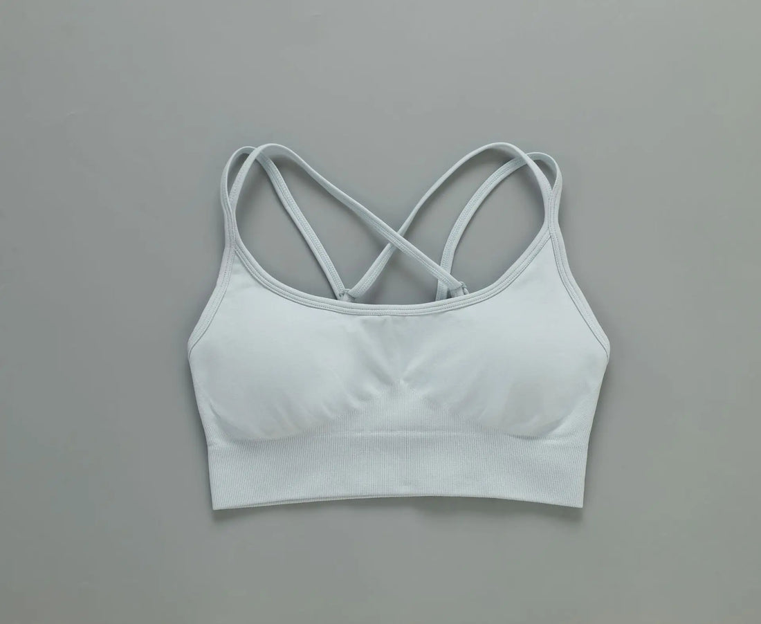 Treva Adjustable Strap Cross Bra and High Rise Short Light Grey