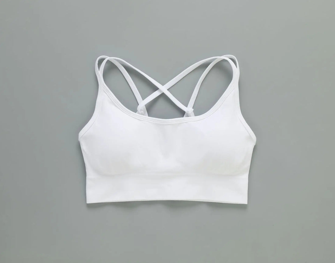 Treva Cross Bra White, Adjustable Strap