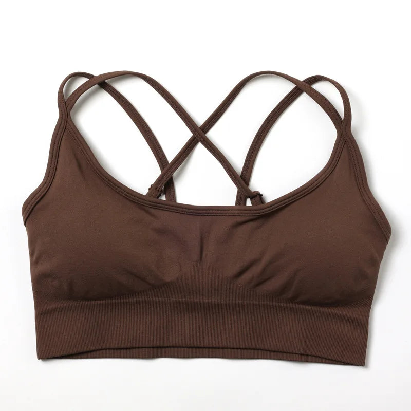 Treva Cross Bra Brown, Adjustable Strap