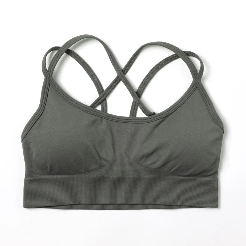 Treva Cross Bra Dark Grey, Adjustable Strap