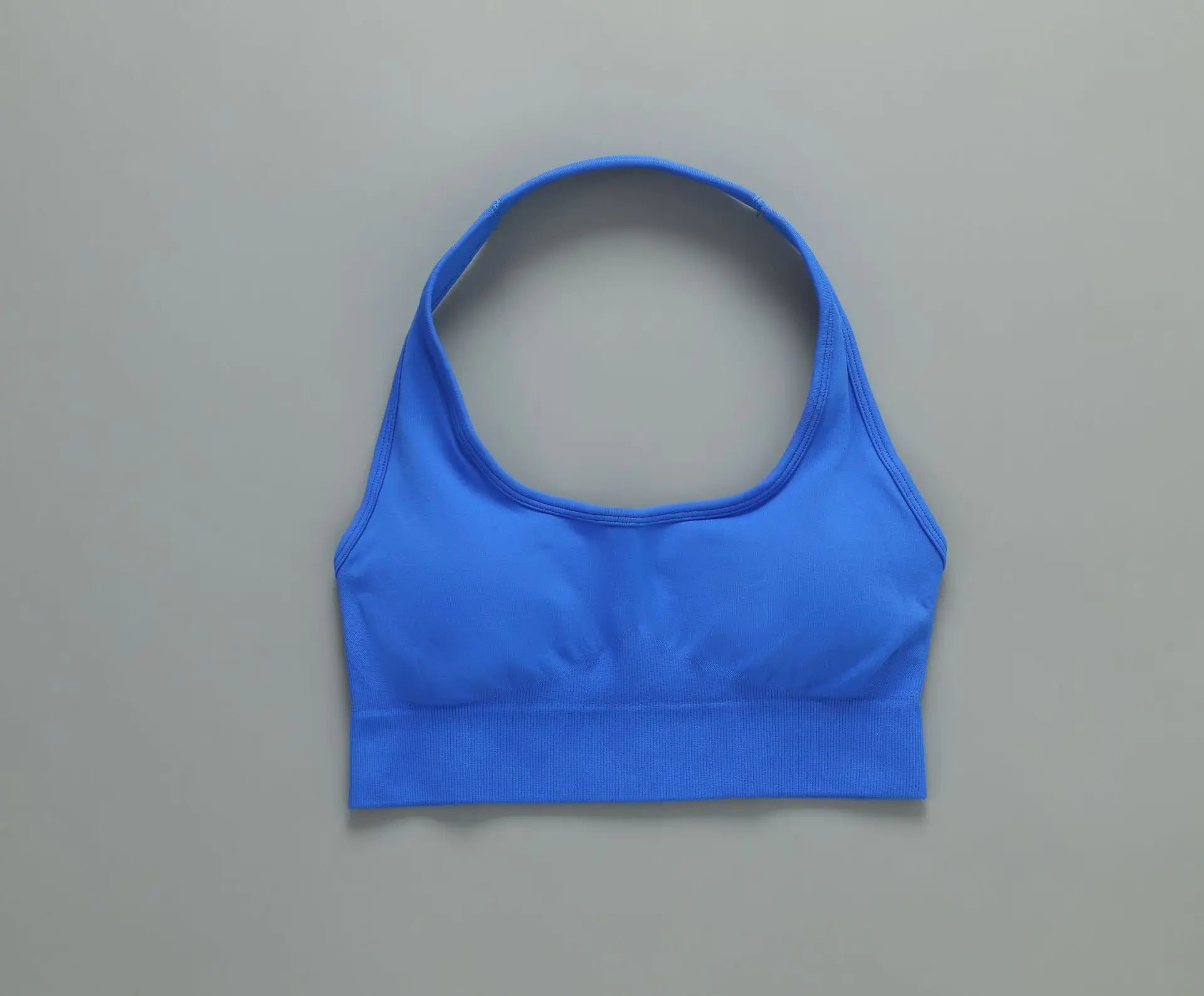 Treva Halter Bra Blue, Backless, Full Support