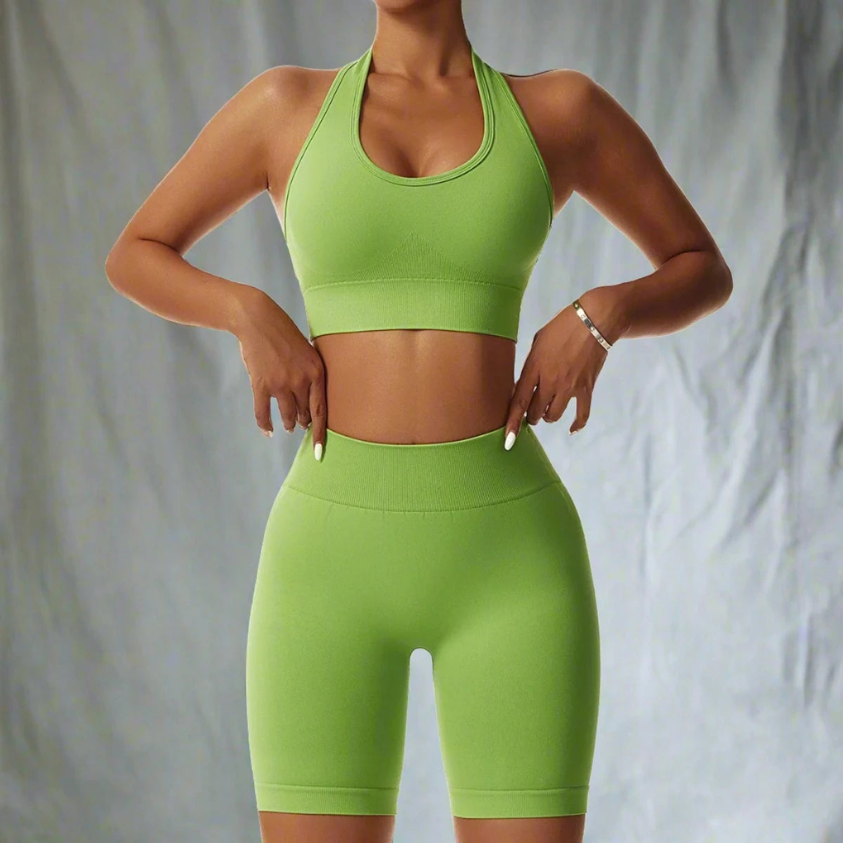 Treva High Rise Green Short