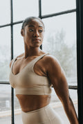 high impact sports bra - beige