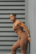 high impact brown sports bra 