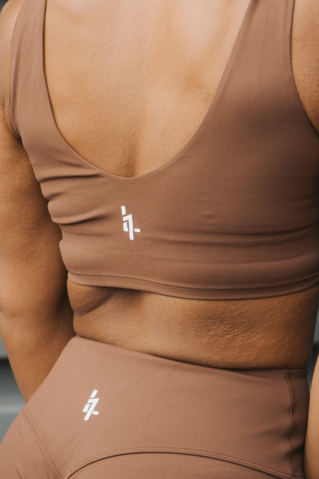 brown padded sports bra